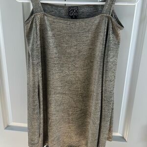 Clara Sun Woo XS lightweight gold top with shoulder straps